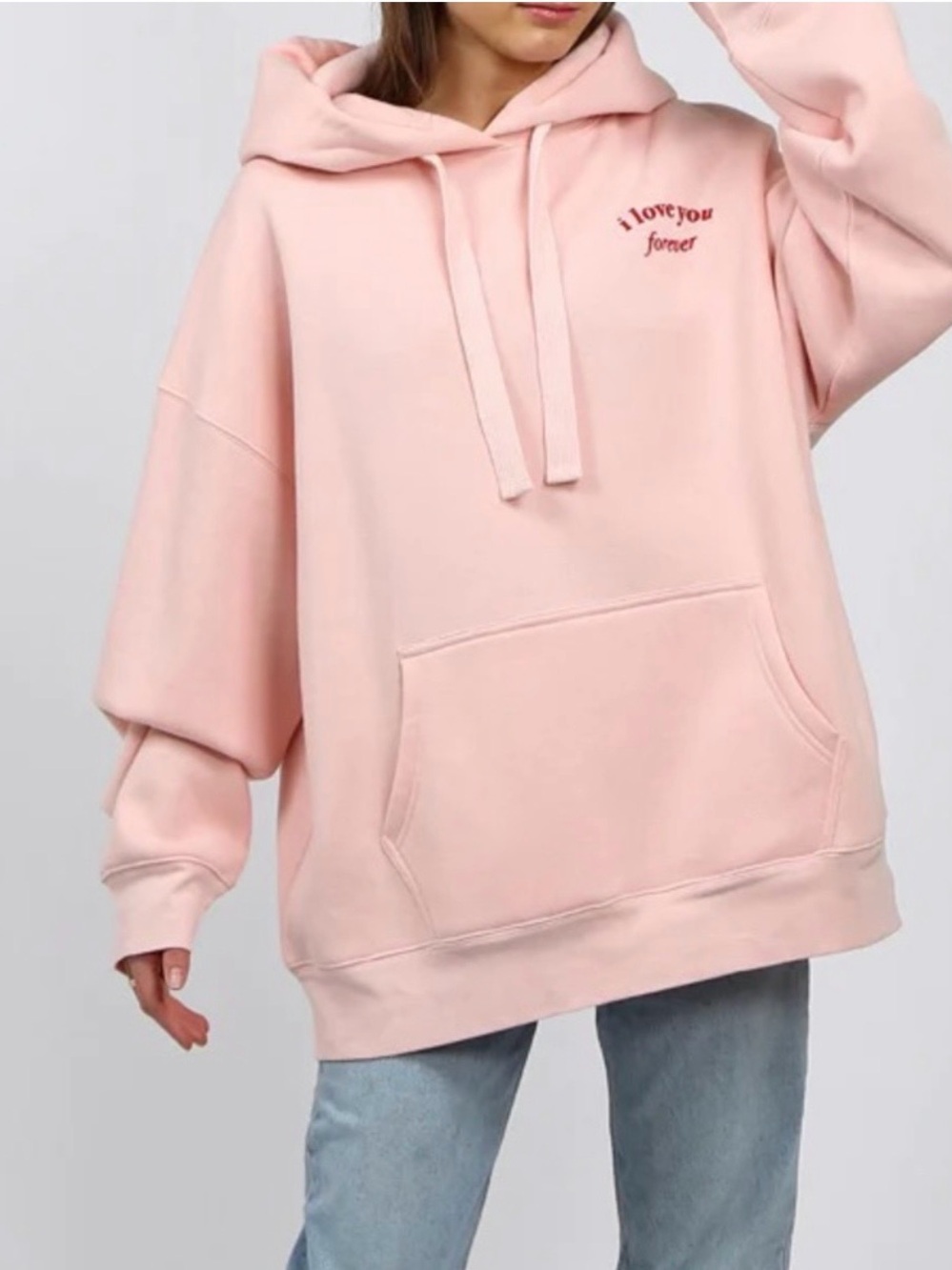 Brunette The Label Pale Pink "I Love You Forever" Hoodie